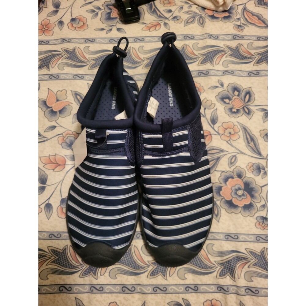 Lands' End Blue Striped Water Shoes Slip-Ons